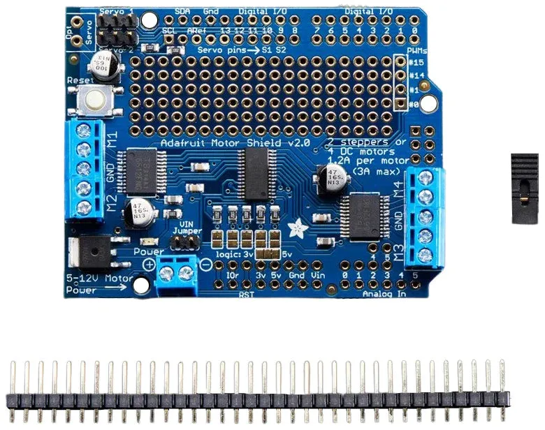 Adafruit Motor/Stepper/Servo Shield for Arduino Kit (Motors not included)