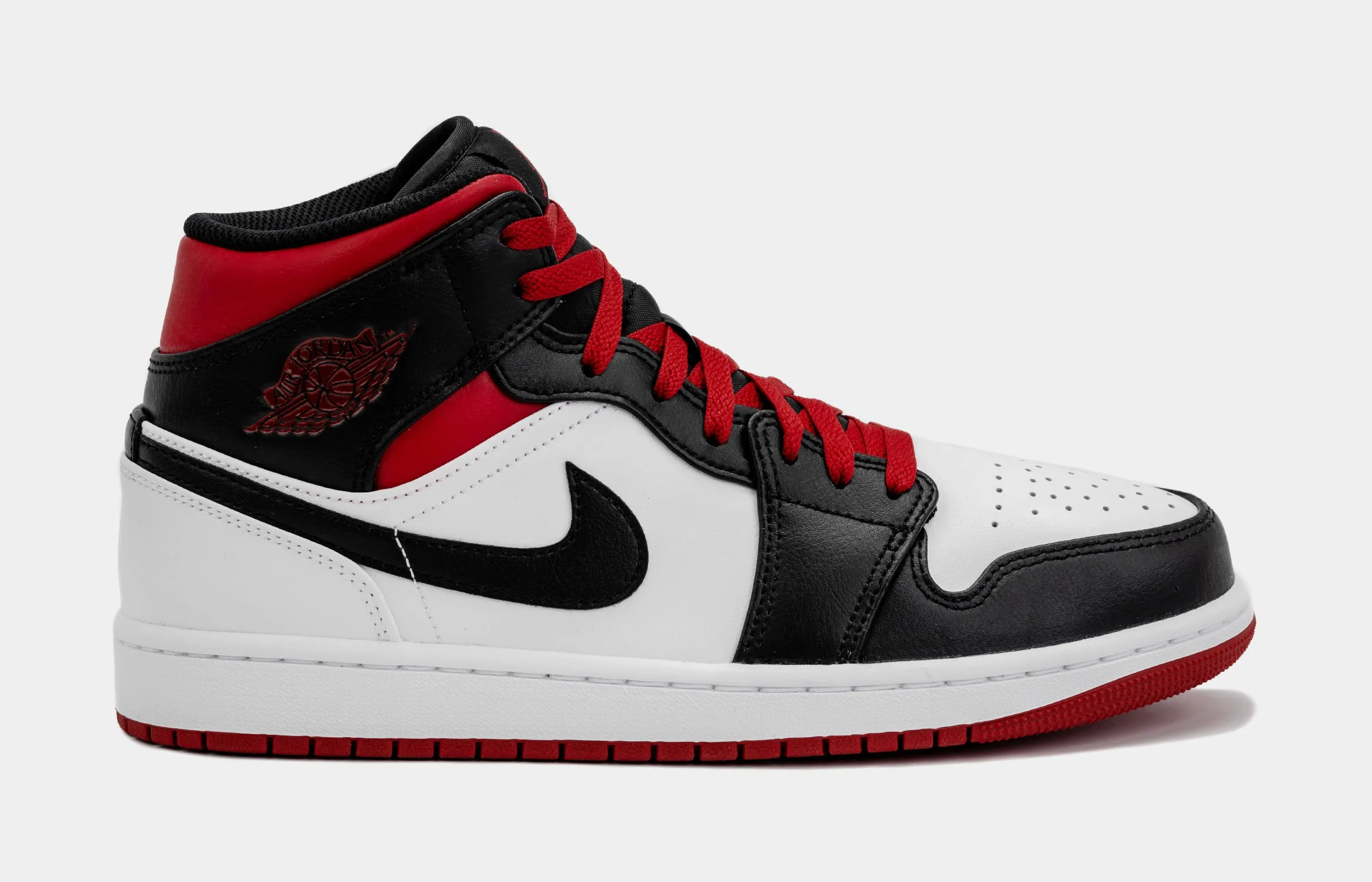 Air Jordan 1 Retro Mid Gym Red Mens Lifestyle Shoes (Black/Red)