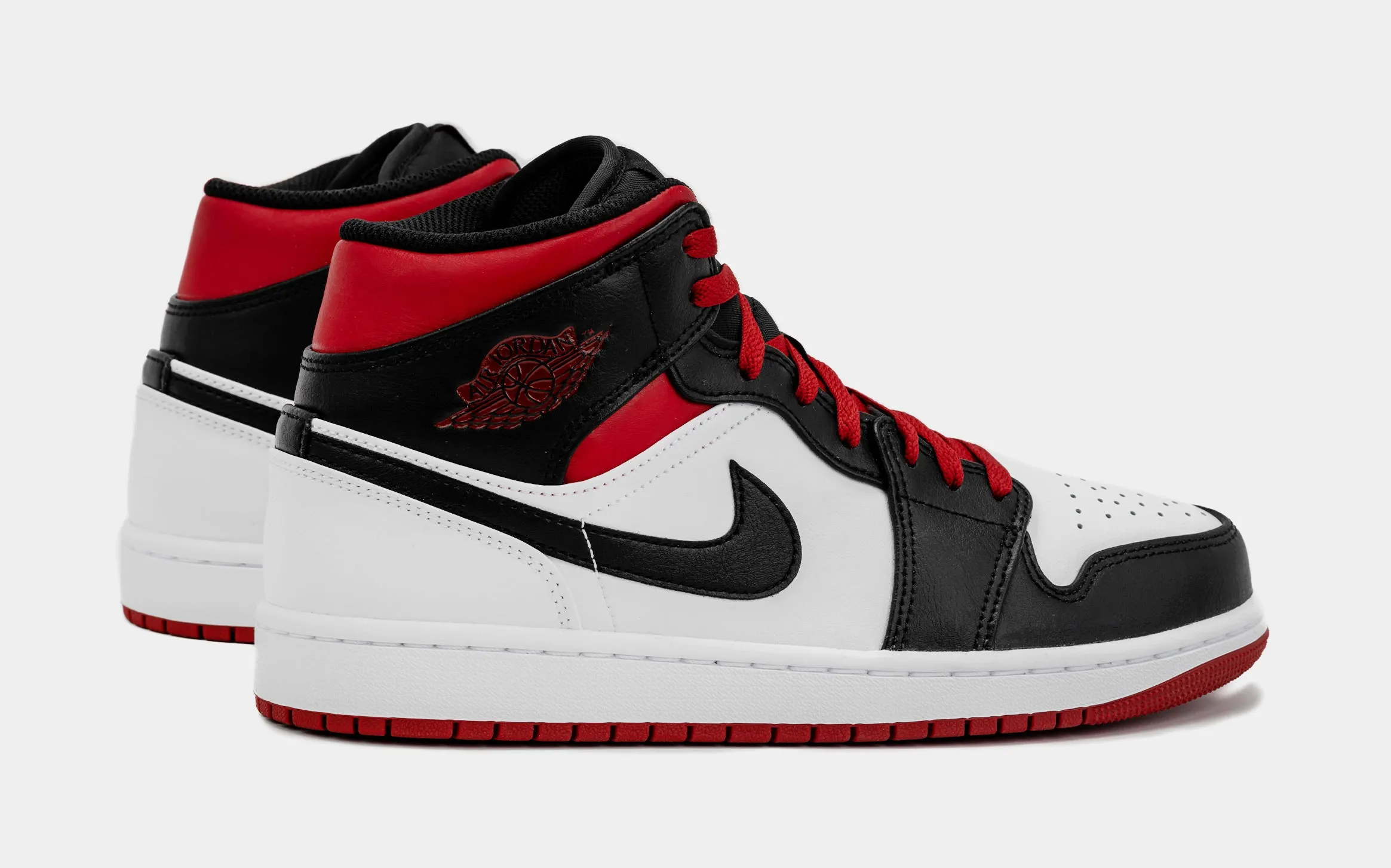 Air Jordan 1 Retro Mid Gym Red Mens Lifestyle Shoes (Black/Red)