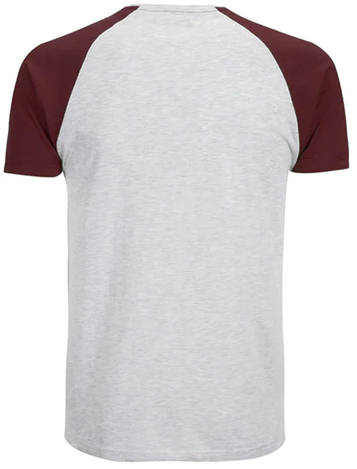 Baptist Raglan Sleeve Baseball T-Shirt in Ecru / Burgundy