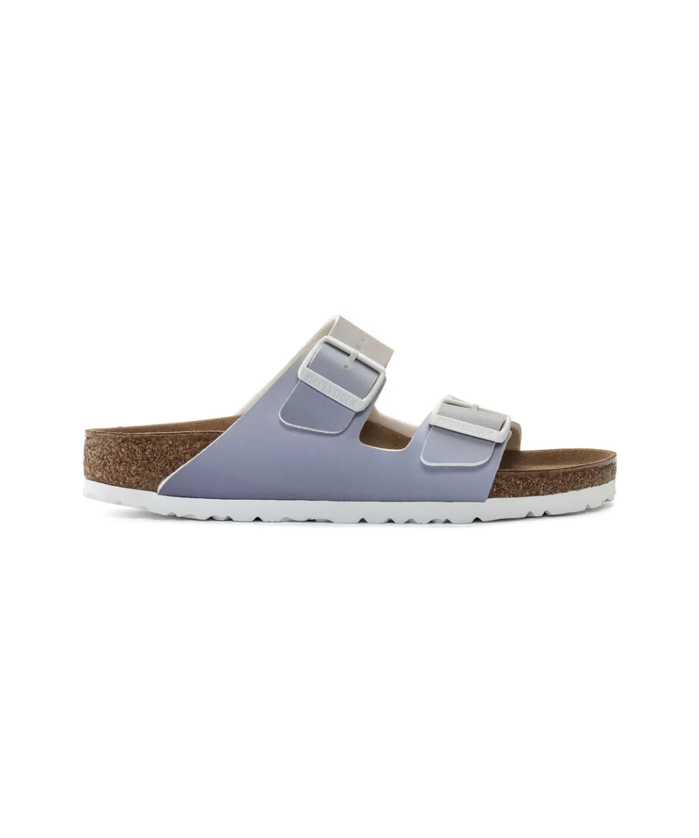 BIRKENSTOCK ARIZONA IN PURPLE NARROW FIT FOG MULTI