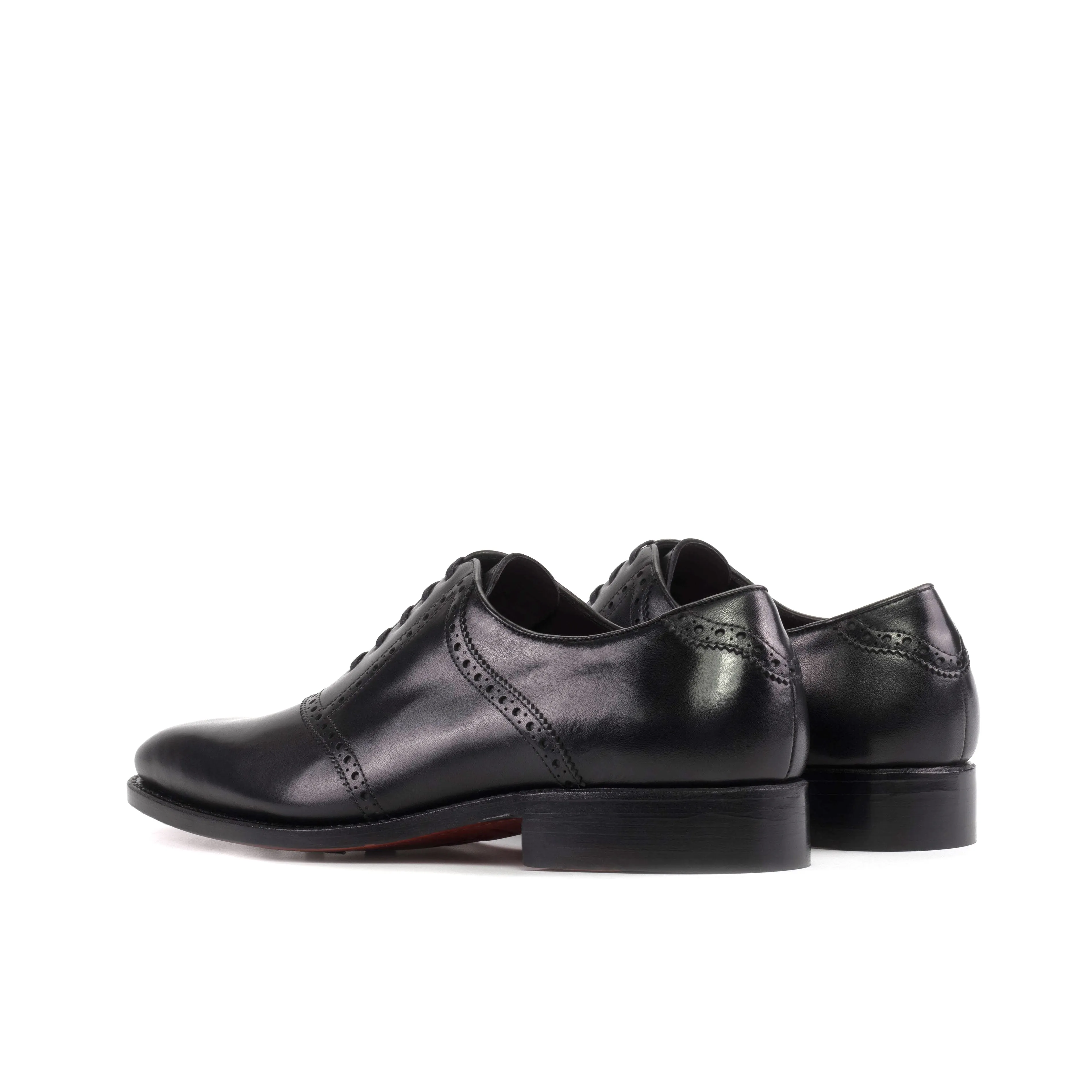 Black Box Calf Leather Saddle Shoes