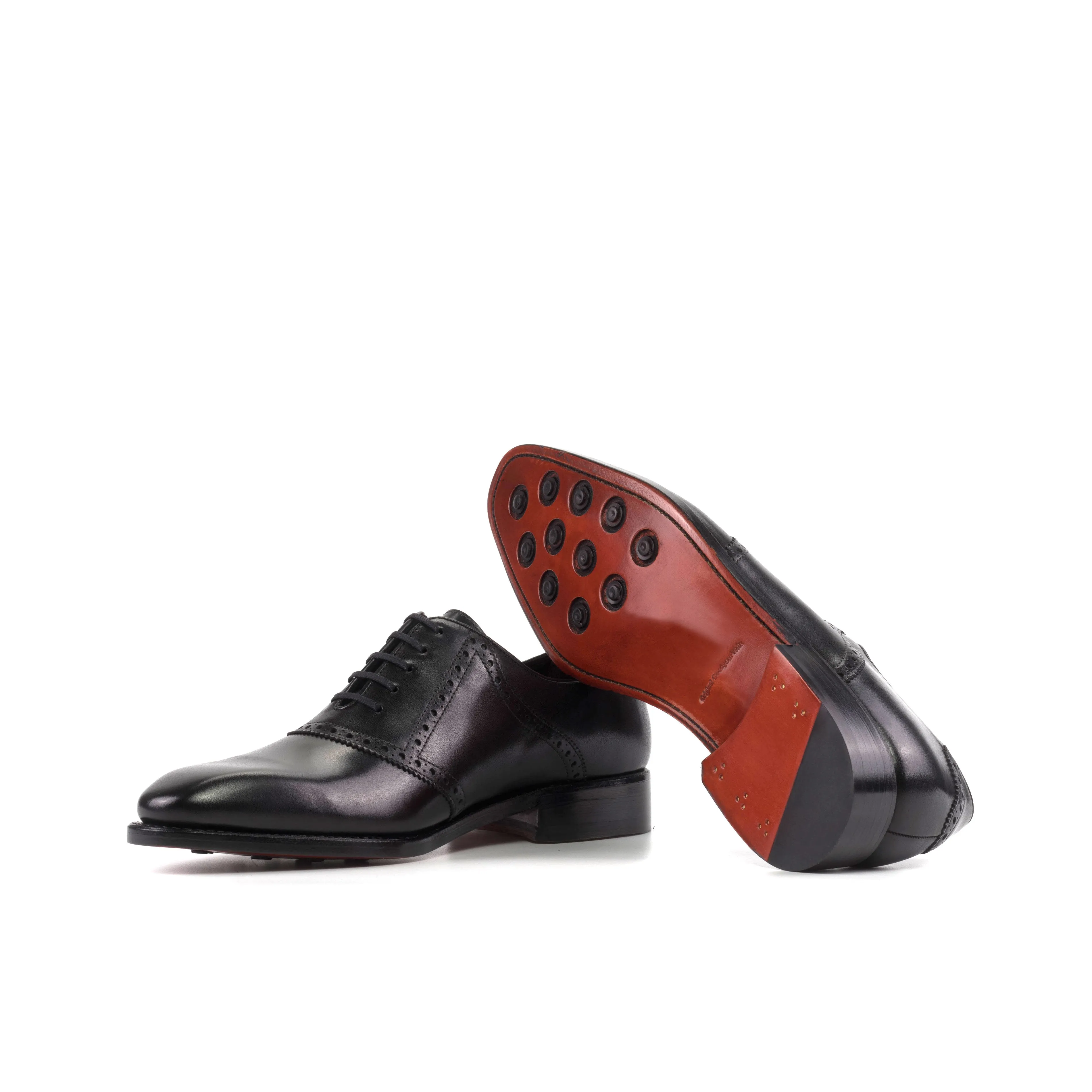 Black Box Calf Leather Saddle Shoes