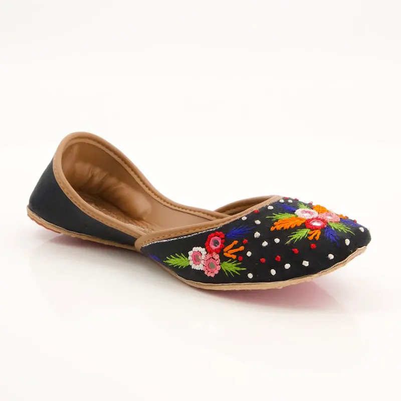 Black Multi Color Khussa for women