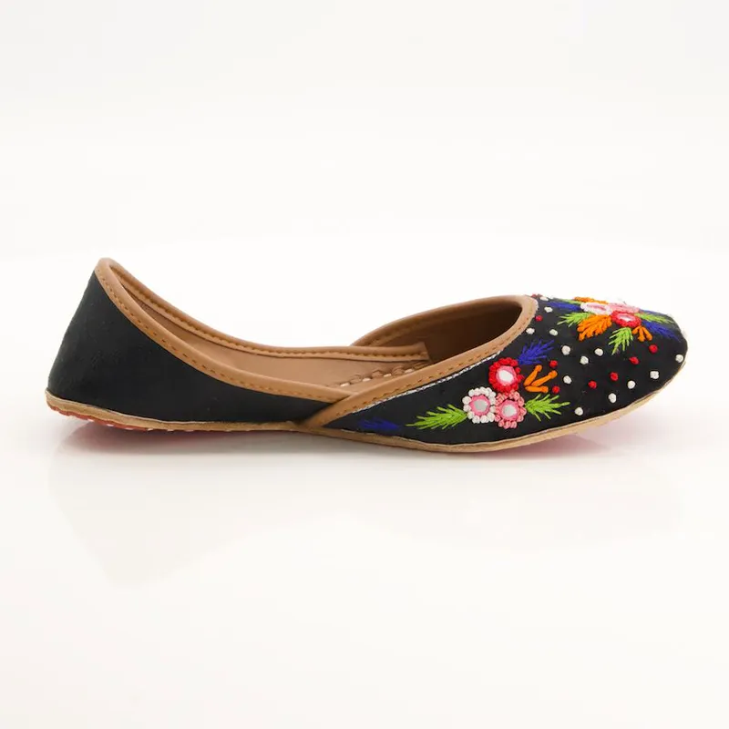 Black Multi Color Khussa for women