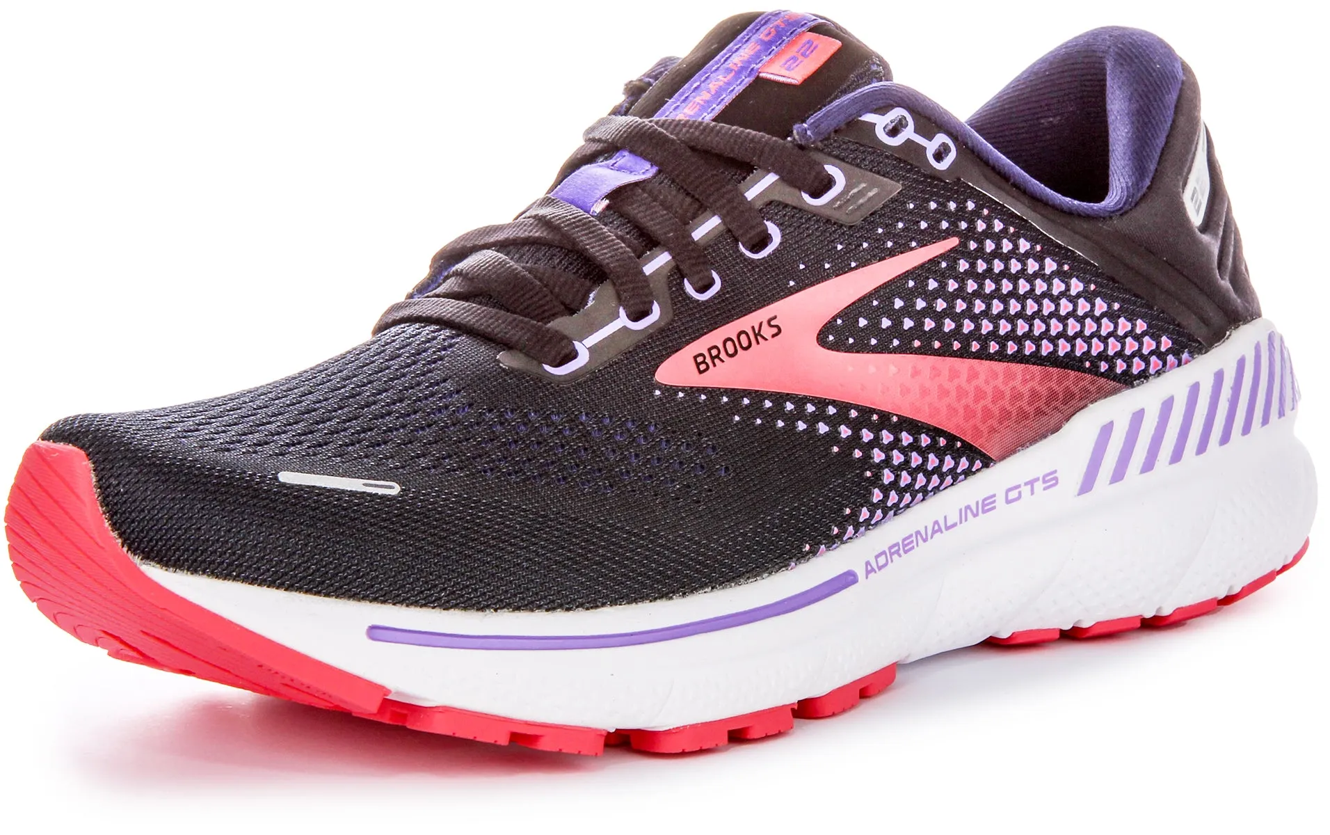 Brooks Adrenaline GTS In Black Purple For Women | Medium Fit