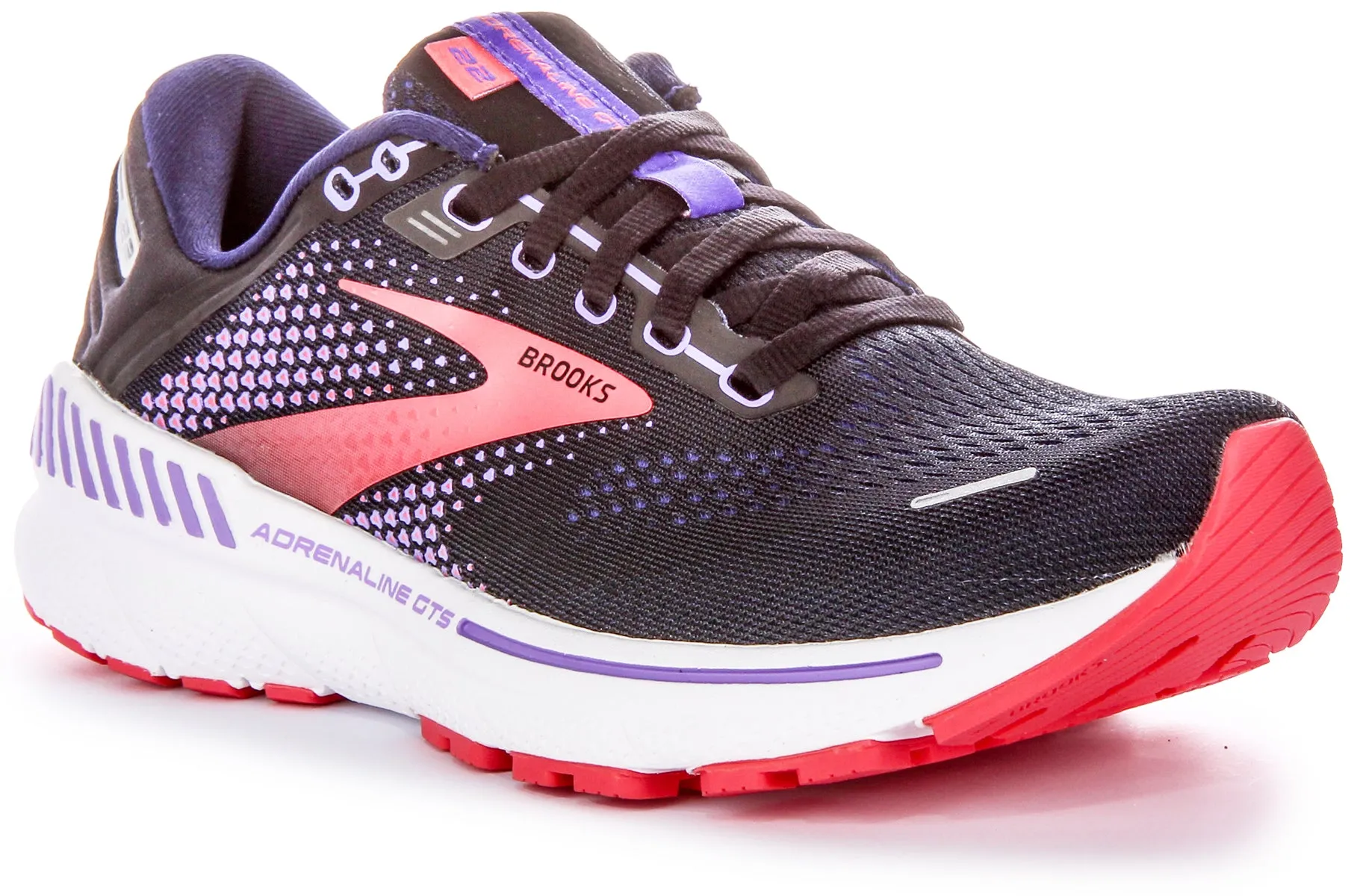 Brooks Adrenaline GTS In Black Purple For Women | Medium Fit