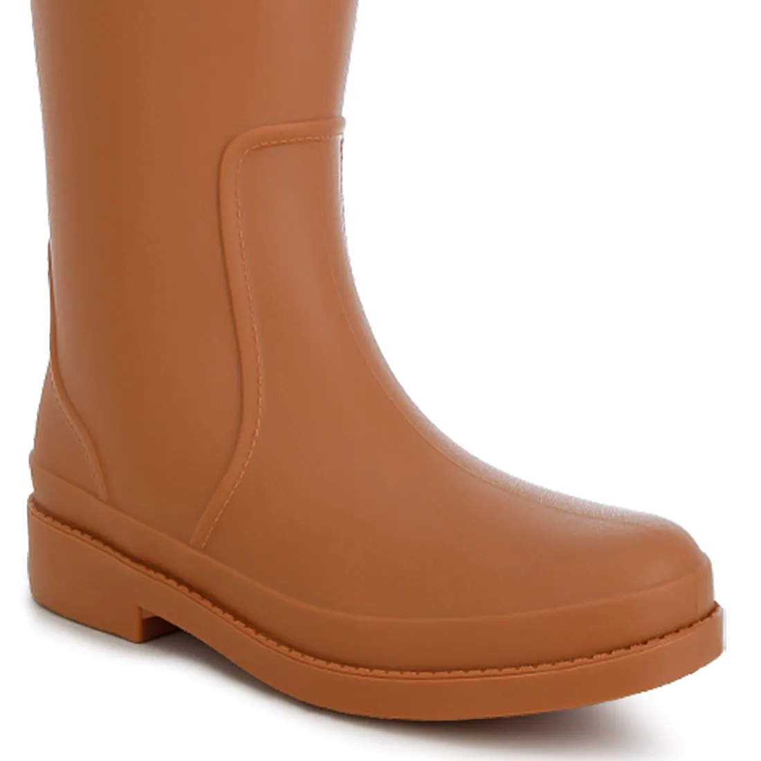 Charm Detail Calf Rain Boots