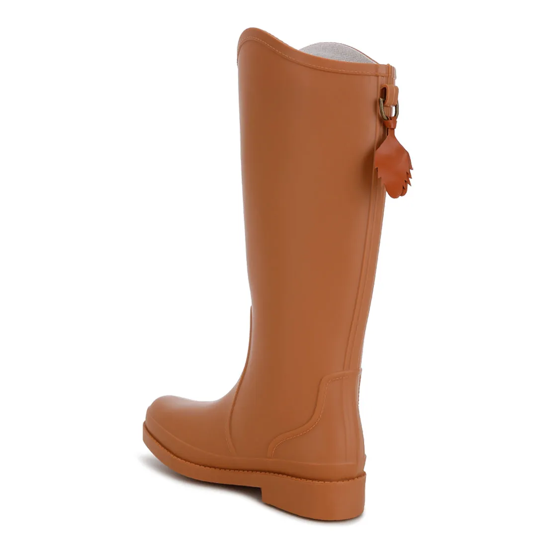 Charm Detail Calf Rain Boots