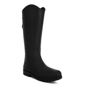 Charm Detail Calf Rain Boots