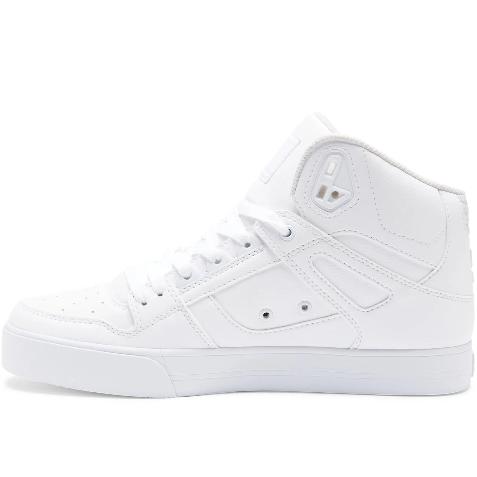 DC Shoes Mens Pure High Leather High Top Trainers - White