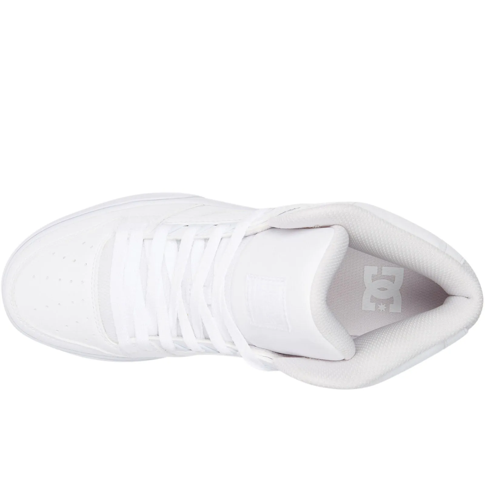 DC Shoes Mens Pure High Leather High Top Trainers - White