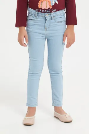 Girls Blue Basic 5 Pocket Jeans