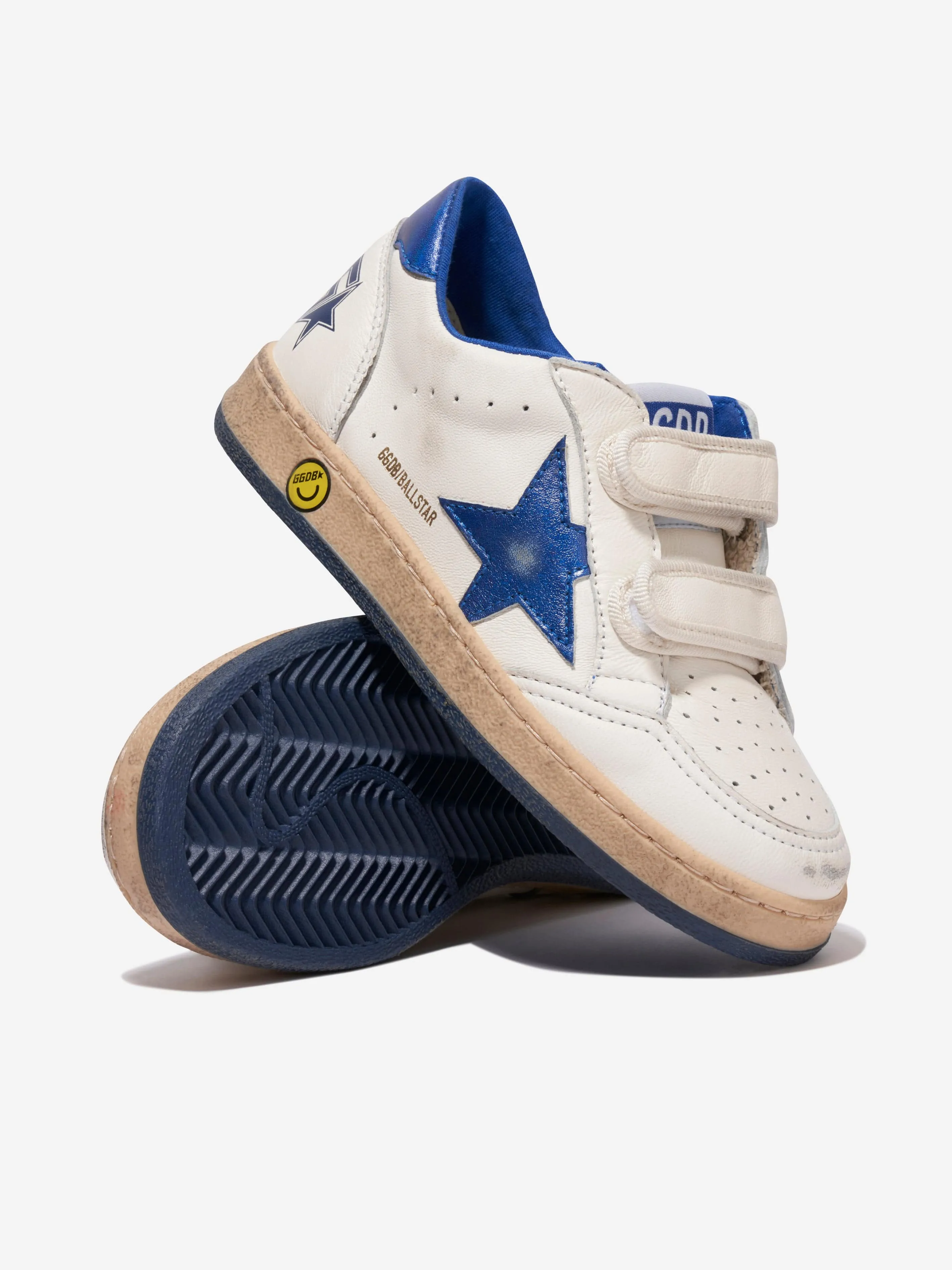 Golden Goose Boys Leather Ballstar Trainers in White