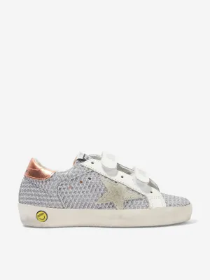 Golden Goose Kids Old School Glitter And Suede Star Trainers