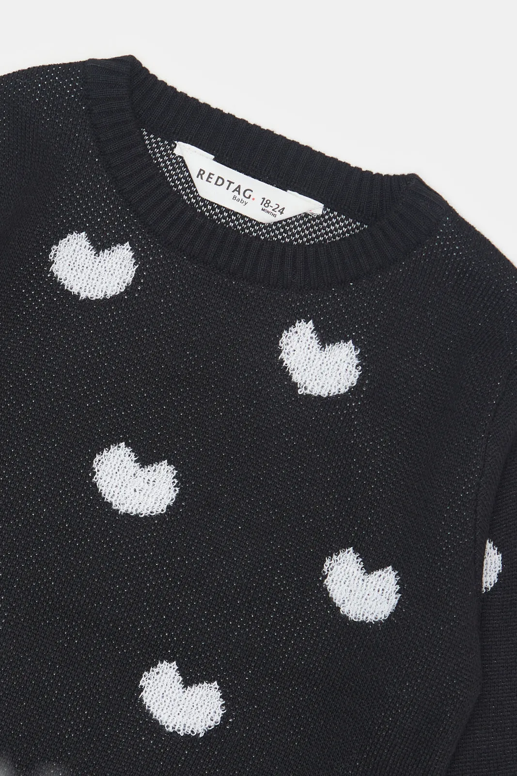 Infant Girls Black Knitted Sweater