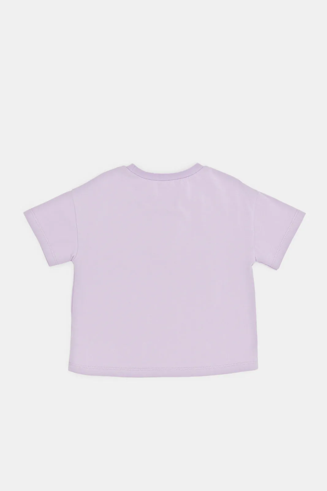 Infant Girls Lilac Flower Applique T-Shirt