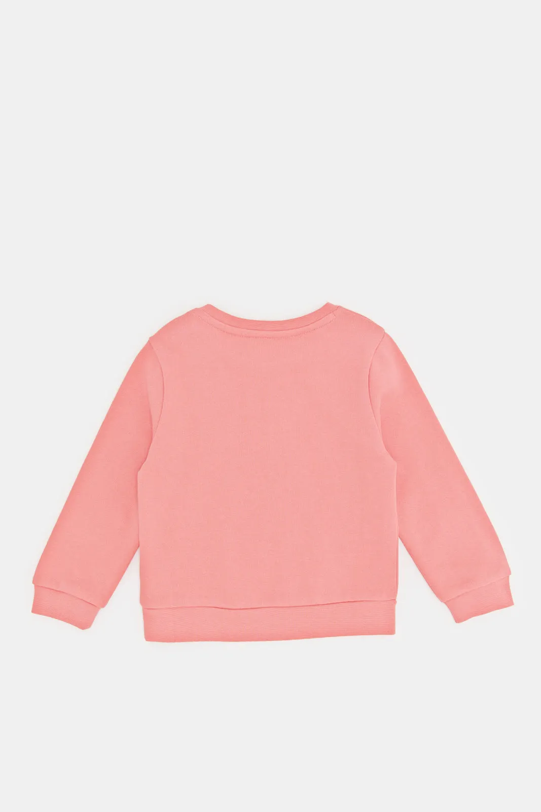 Infant Girls Pink Patch Print Sweatshirt