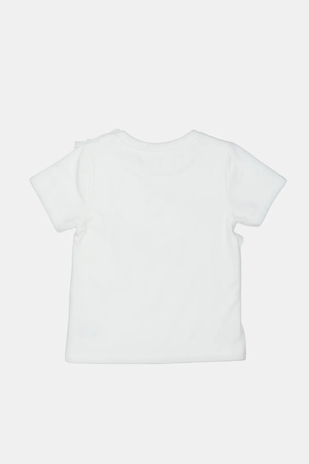 Infant Girls White Front Frill T-Shirt