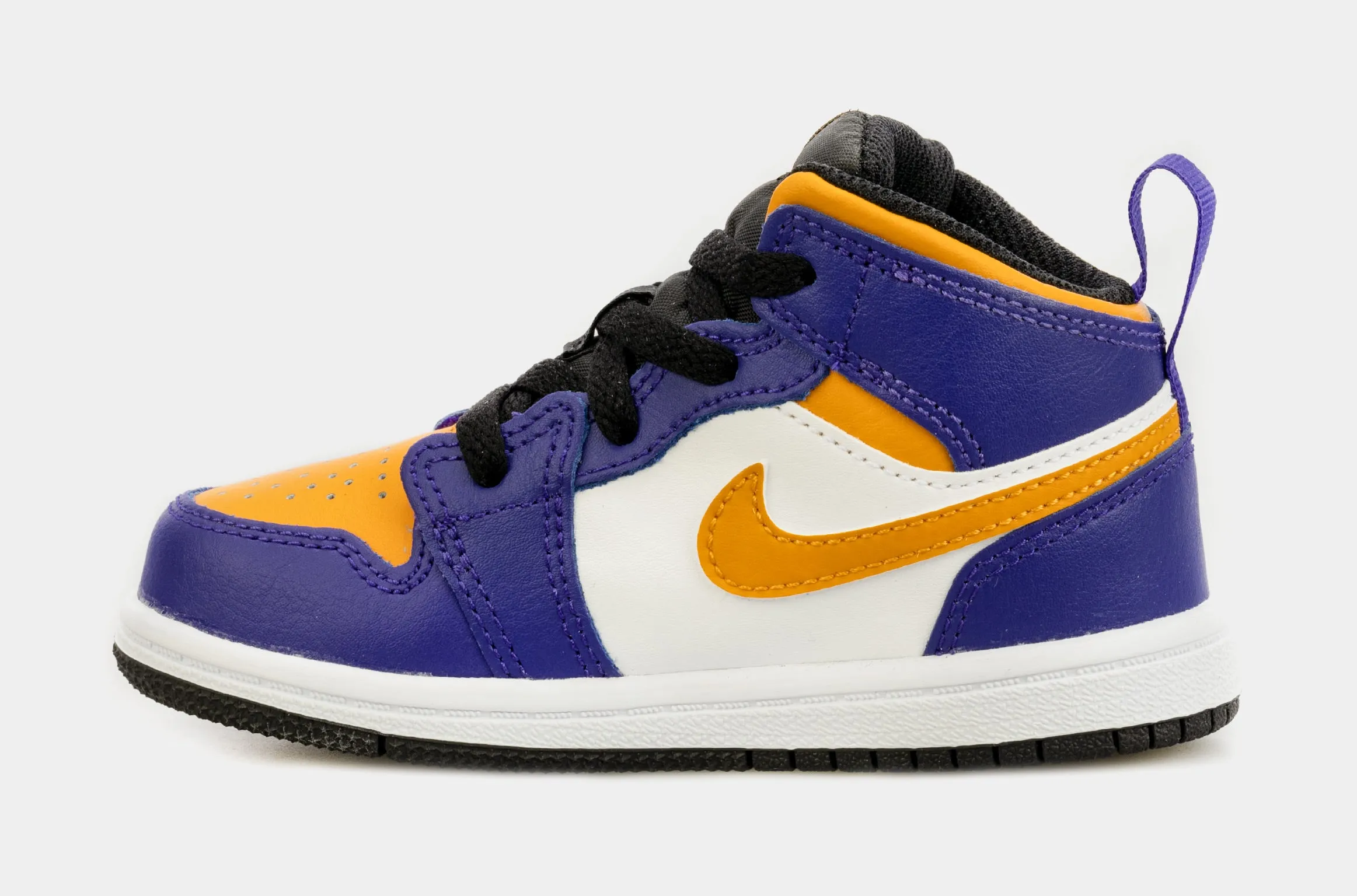 Jordan 1 Mid Infant Toddler Lifestyle Shoes (Purple/Yellow)