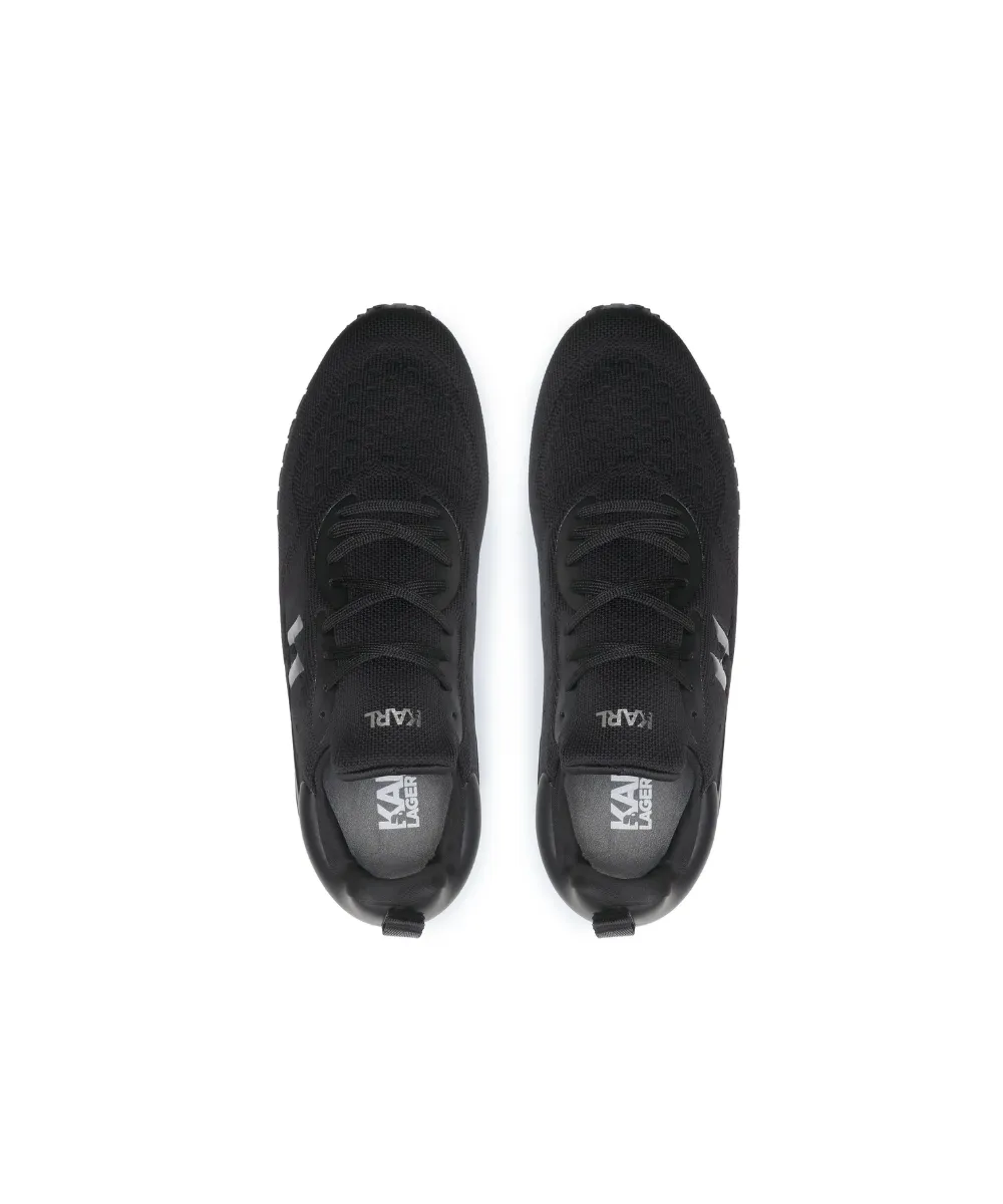 KARL LAGERFELD VELOCITOR II M'GRAM KNIT RUNNER TRAINERS IN BLACK