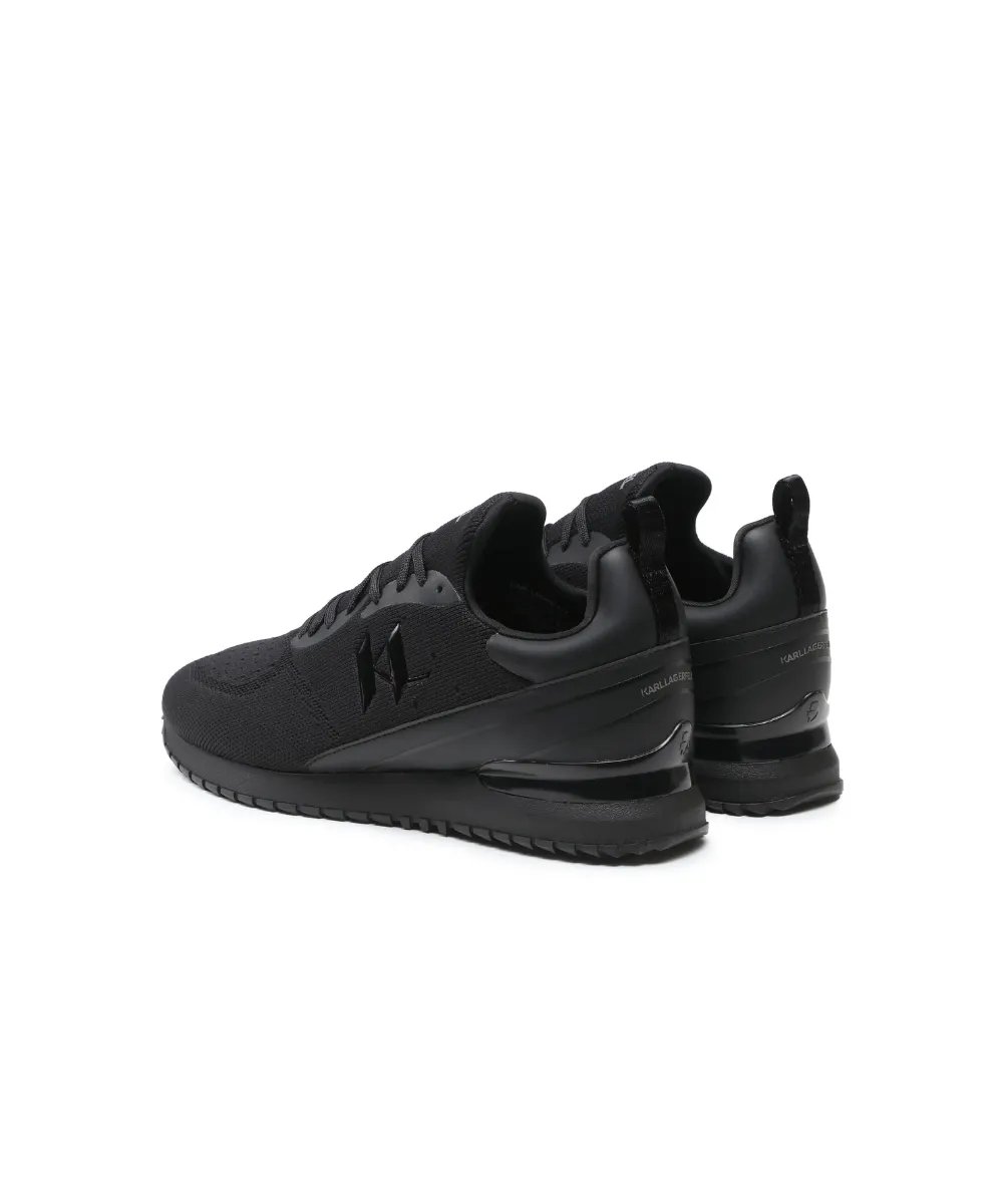 KARL LAGERFELD VELOCITOR II M'GRAM KNIT RUNNER TRAINERS IN BLACK