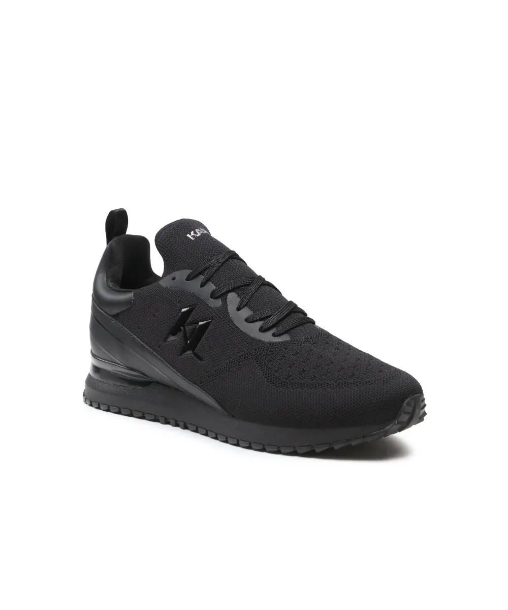 KARL LAGERFELD VELOCITOR II M'GRAM KNIT RUNNER TRAINERS IN BLACK