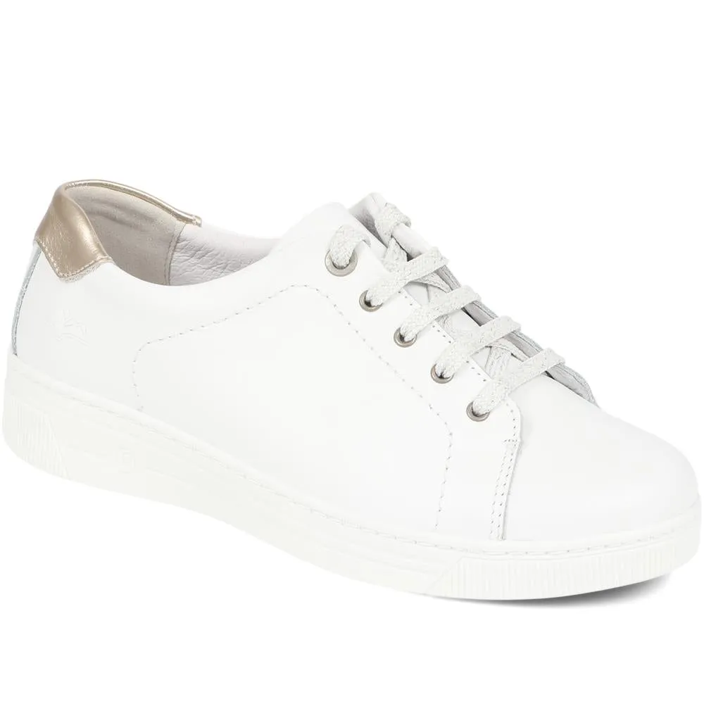 Lace-Up Leather Trainers - CAL35011 / 321 532