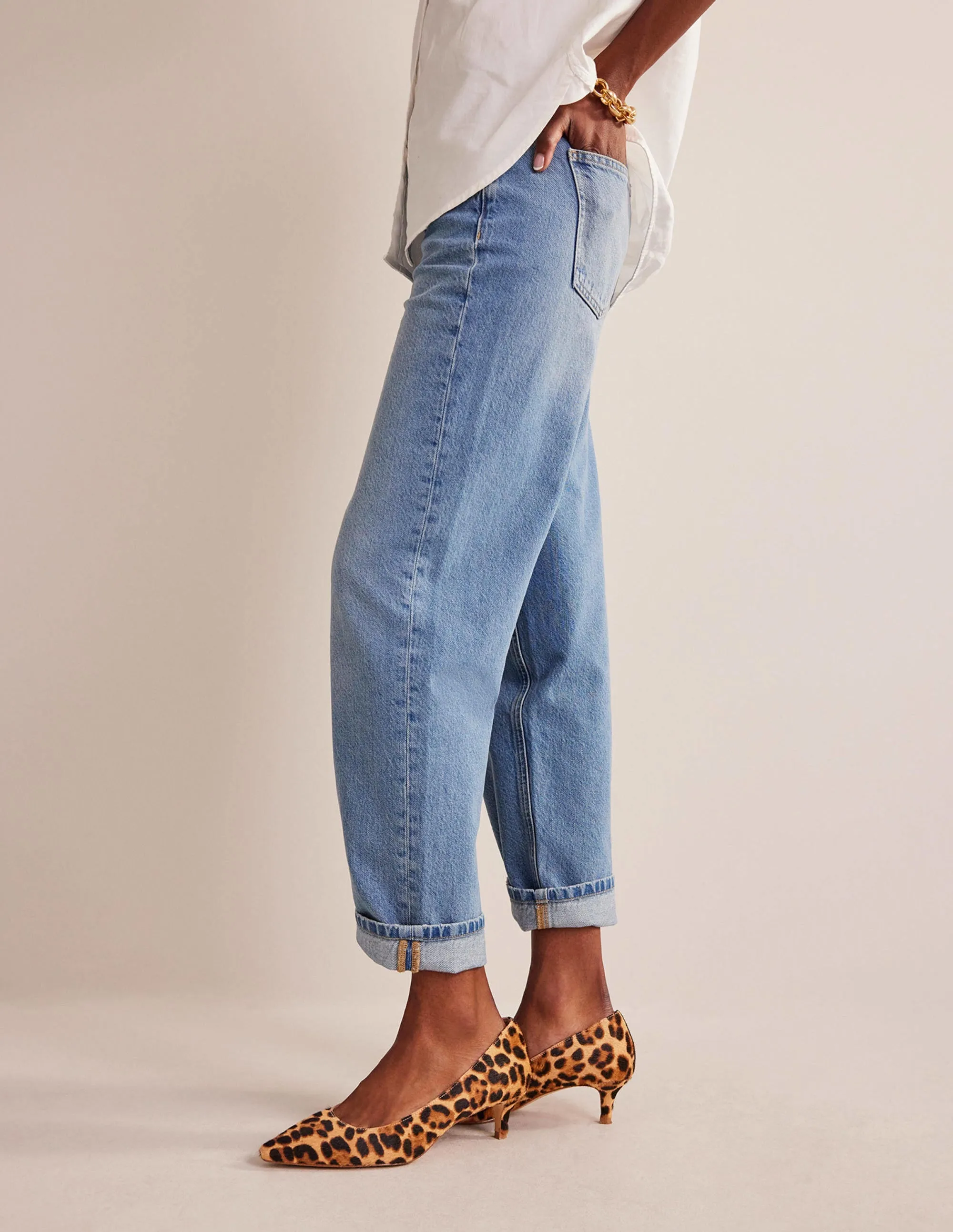 Lara Low-Heeled Court Shoes-Leopard Pony