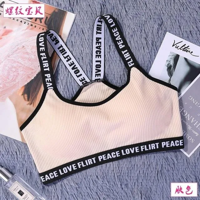 Love Flirt Peace Push-Up Sports Bra