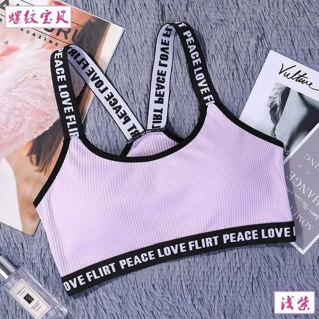 Love Flirt Peace Push-Up Sports Bra