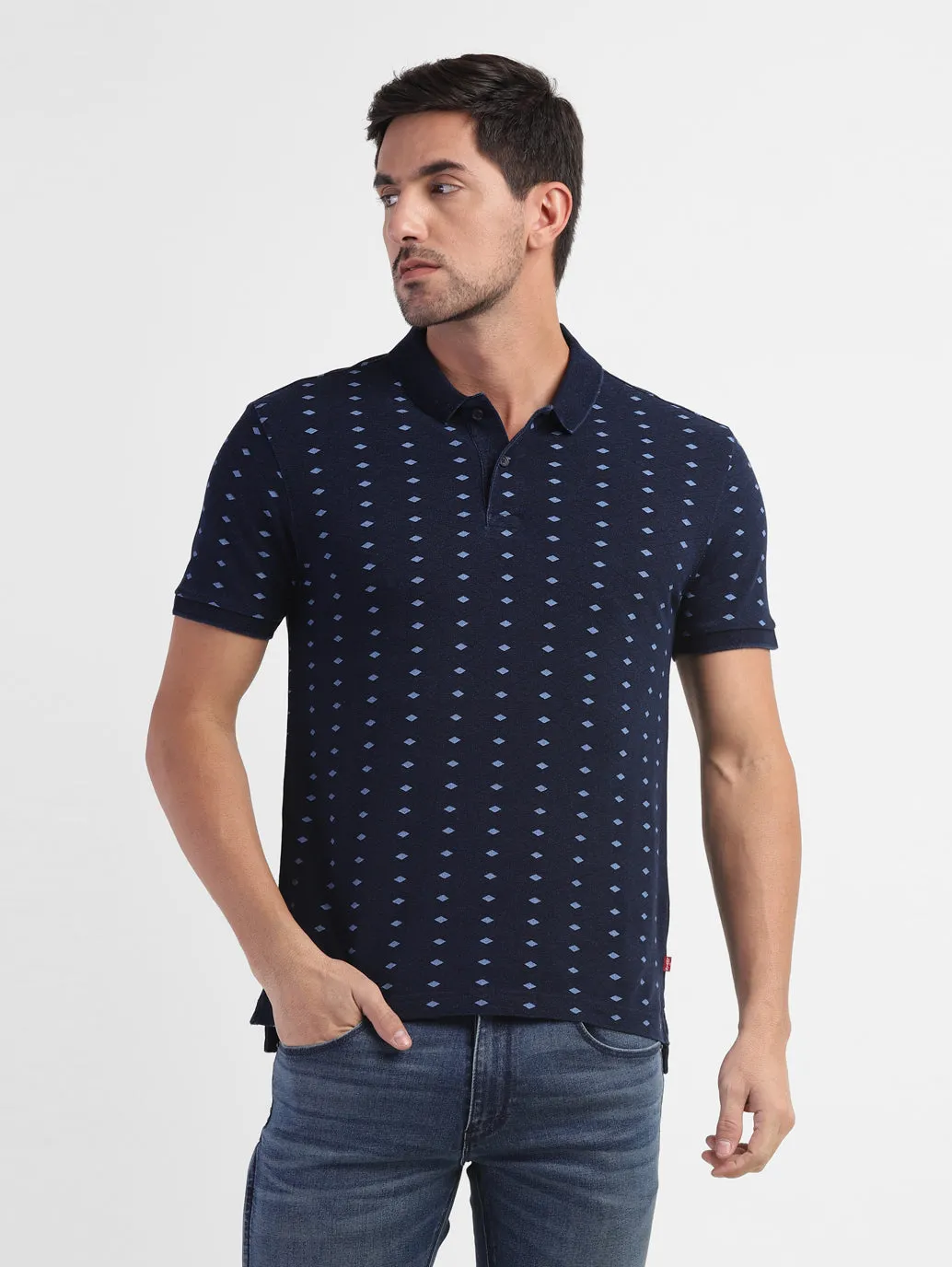 Men's Geometric Polo T-shirt