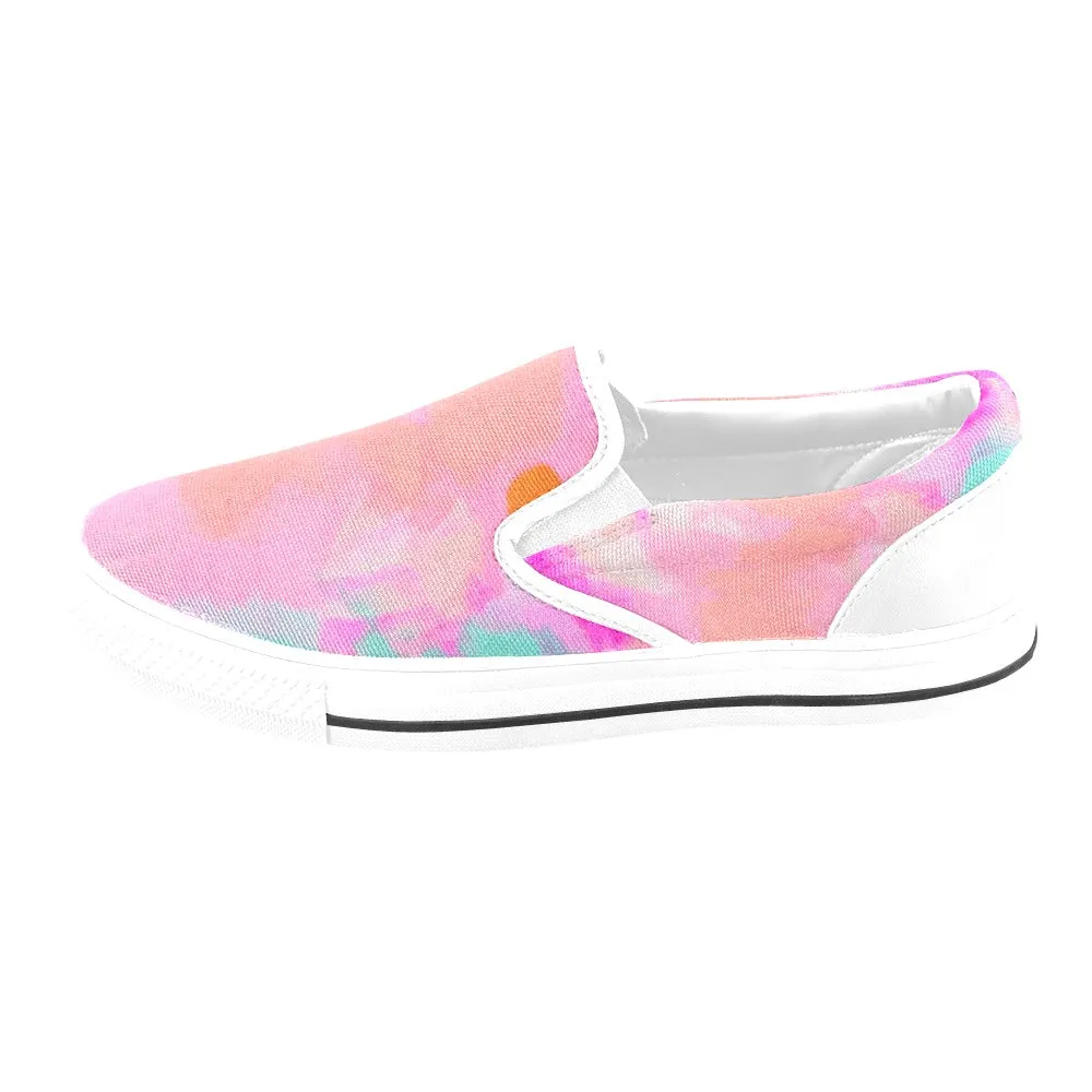 Pink Tie-dye Slip-on Canvas Women's Shoes