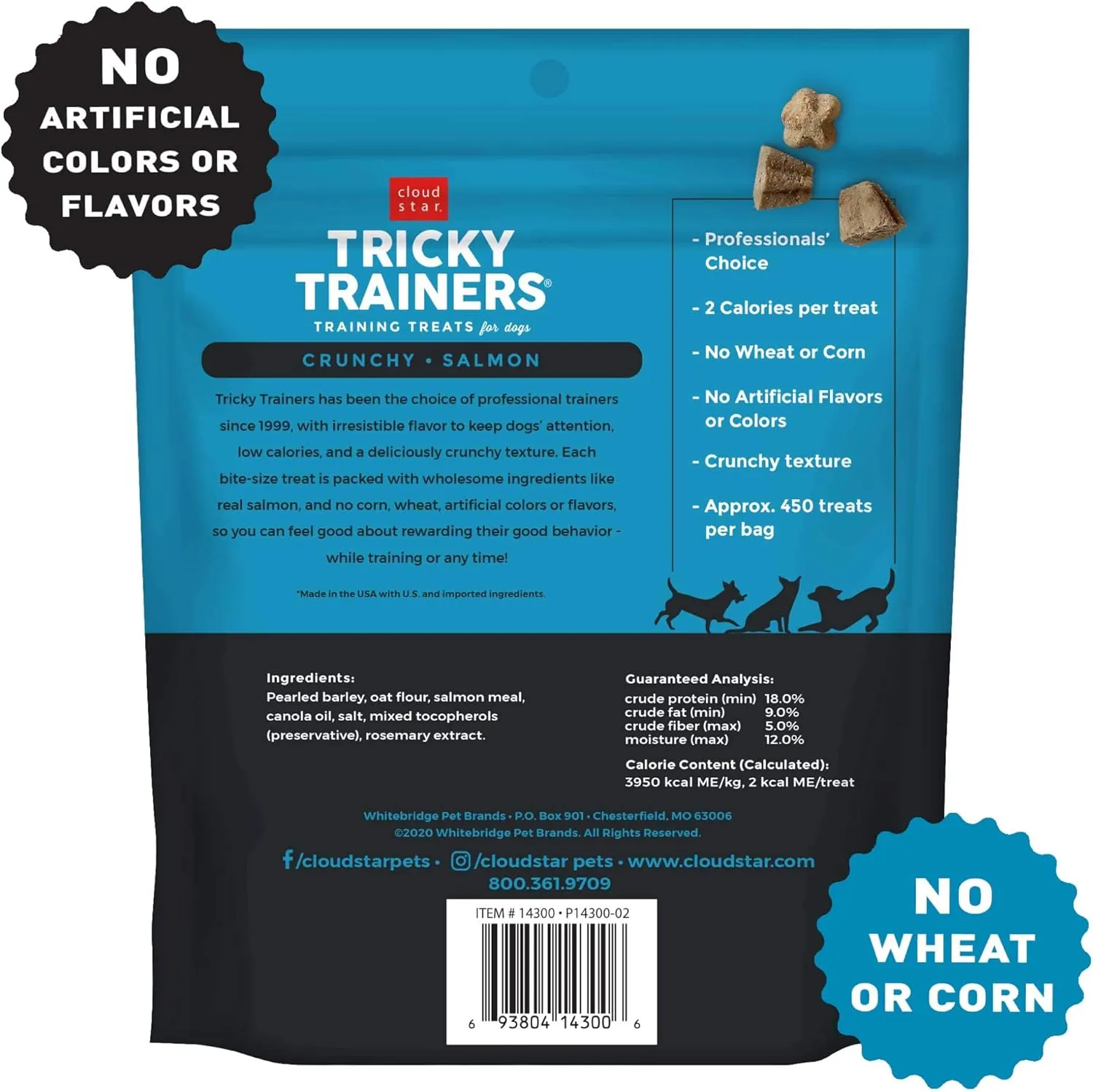 Tricky Trainers Crunchy Dog Treats with Salmon - 8oz