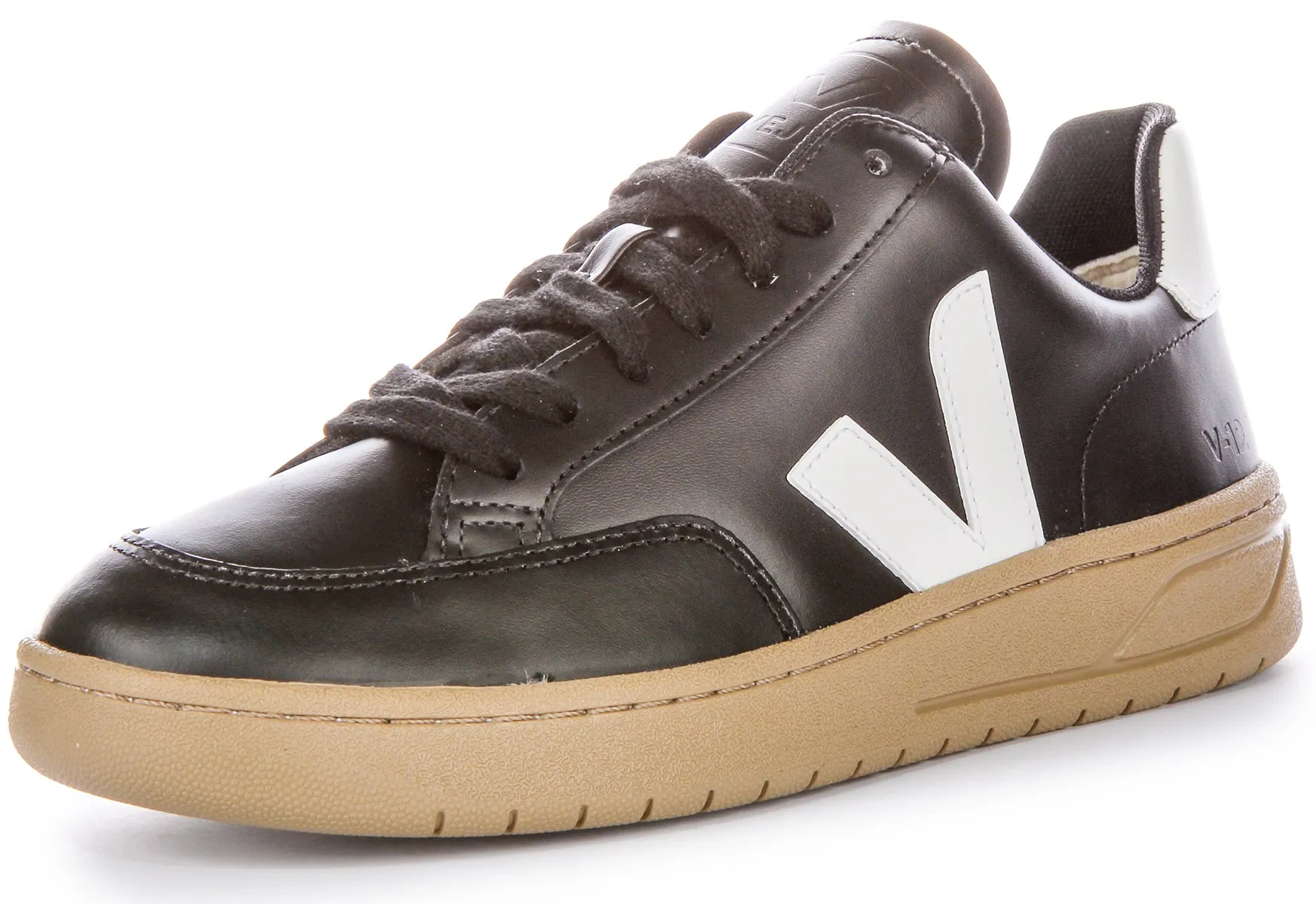 Veja V 12 Leather In Black White For Men